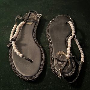 Rene Caovilla Black Pearl Sandals